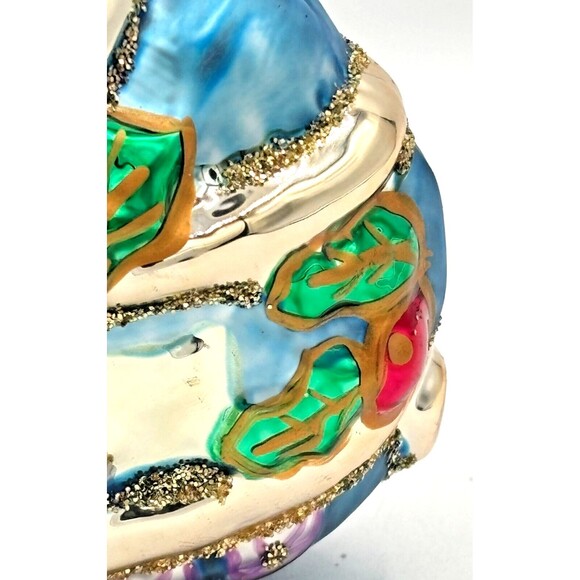 Henri Bendel Mercury Glass Ornament Poland Christmas Holly Berries Leaves HTF BL - Picture 9 of 16